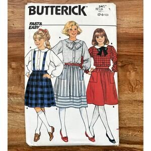 UNCUT Vintage 1980s Butterick 3433 Sewing Pattern Size XXS - XS Top Skirt